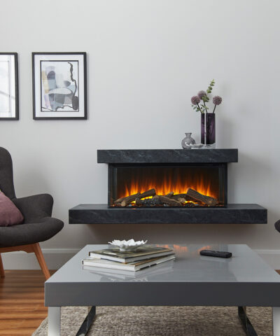 Electric fireplace British Fires Brockenhurst electric fire grey marble effect