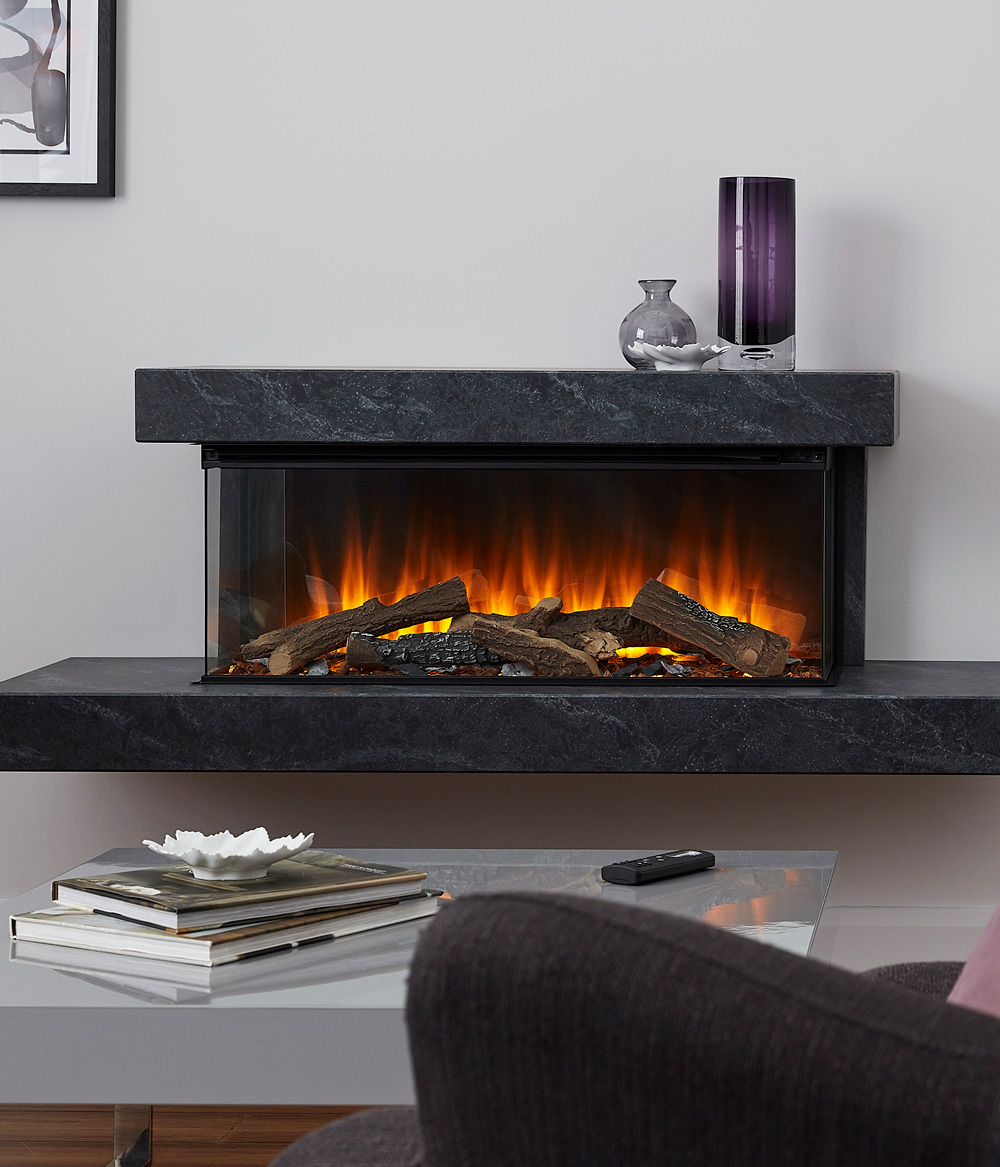 Electric fireplace British Fires Brockenhurst electric fire grey marble effect