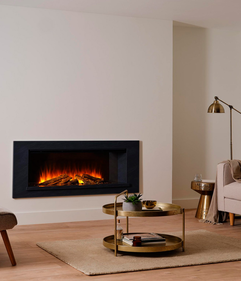 Electric fireplace British Fires Holbury electric fire suite grey mdf
