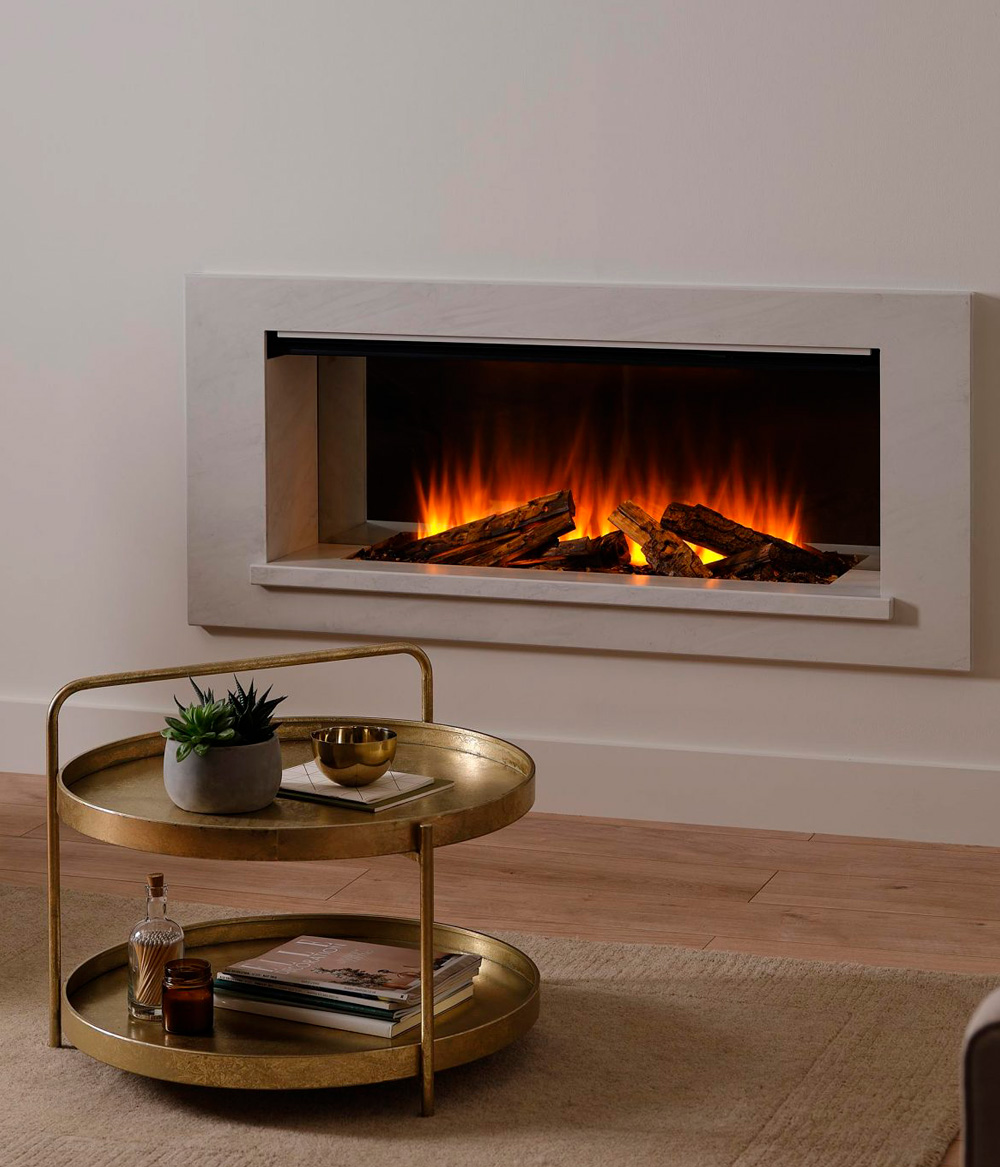 Electric fireplace British Fires Holbury electric fire white mdf