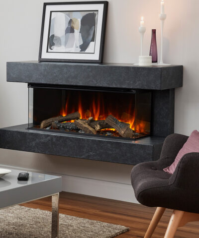 Elecctric Fireplace British Fires Winchester 870 mm electric fire black