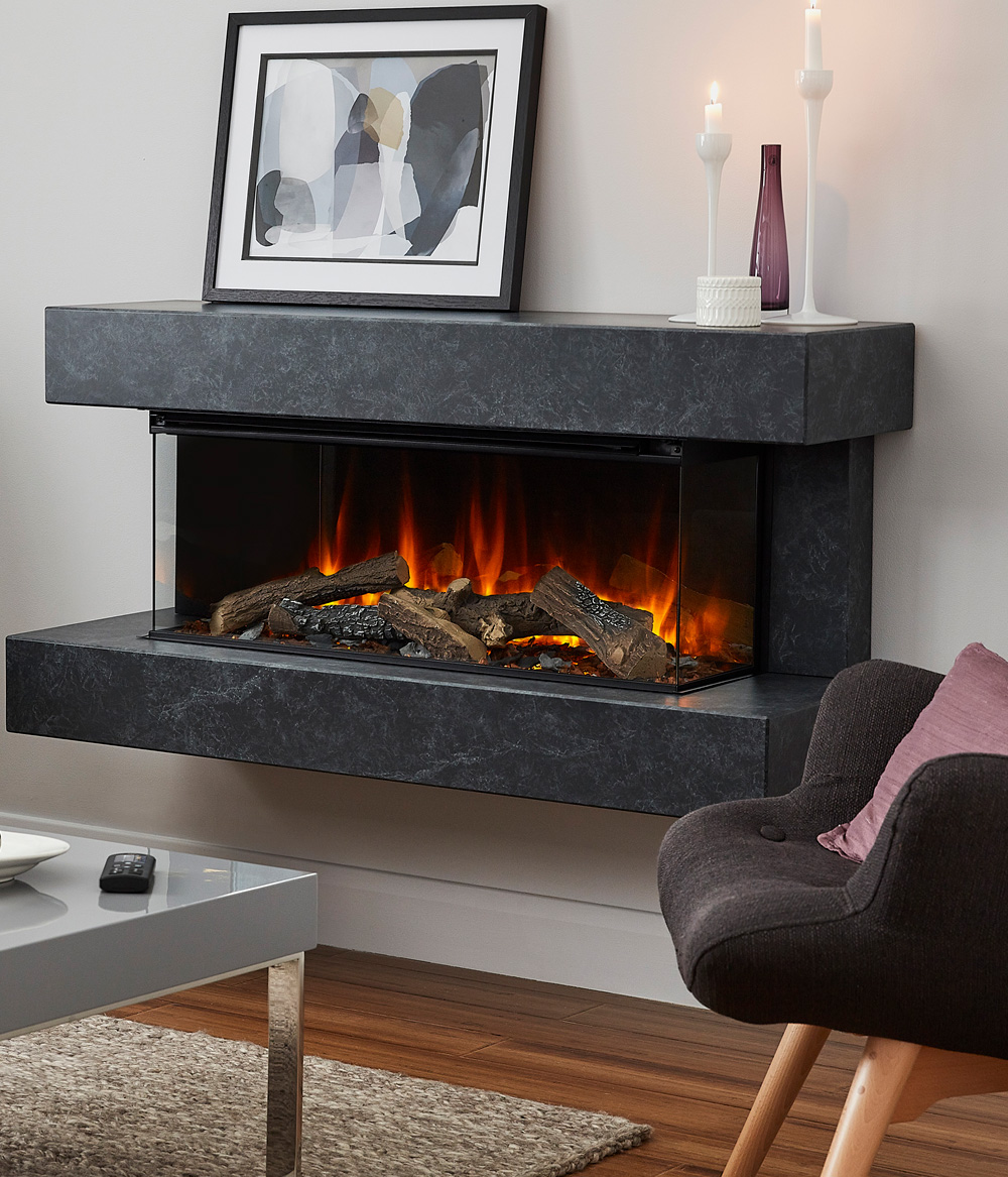 Elecctric Fireplace British Fires Winchester 870 mm electric fire black