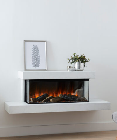 Electric fireplace British Fires Brockenhurst electric fire white marble effect